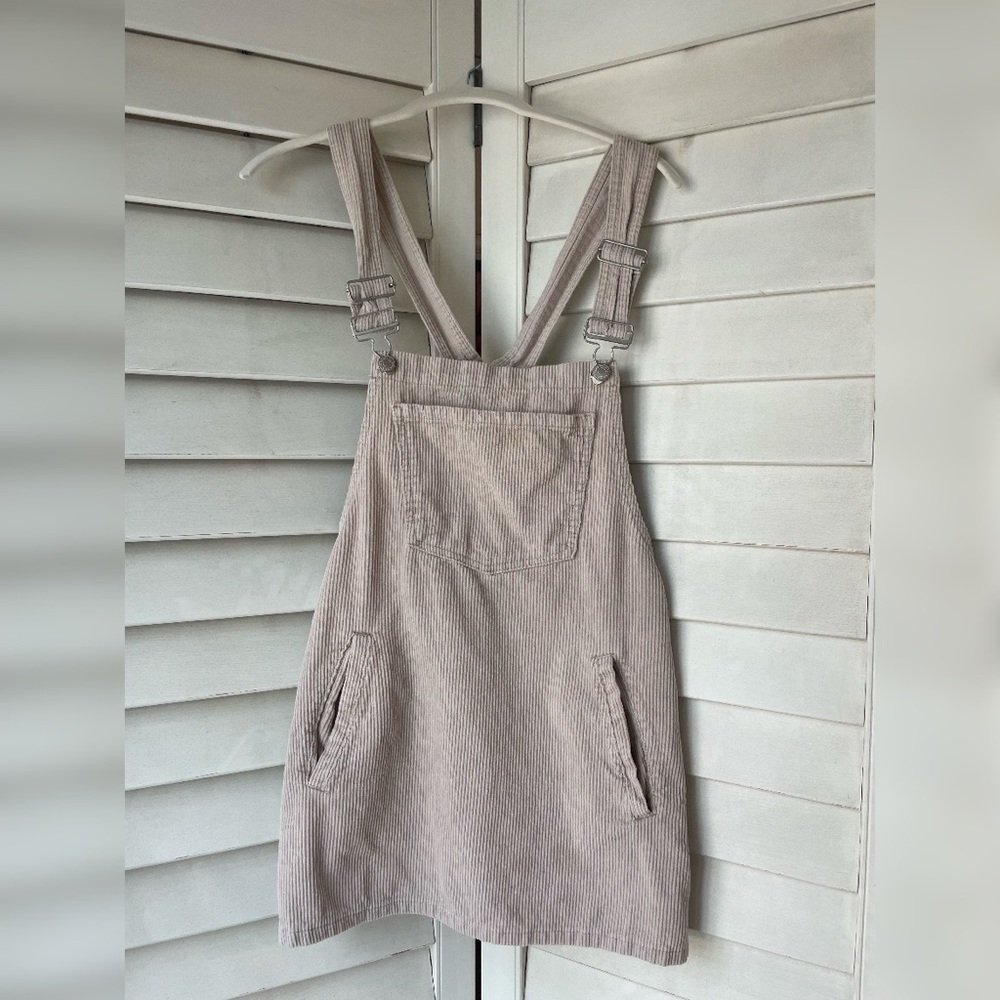 Pull & Bear corduroy overall mini dress